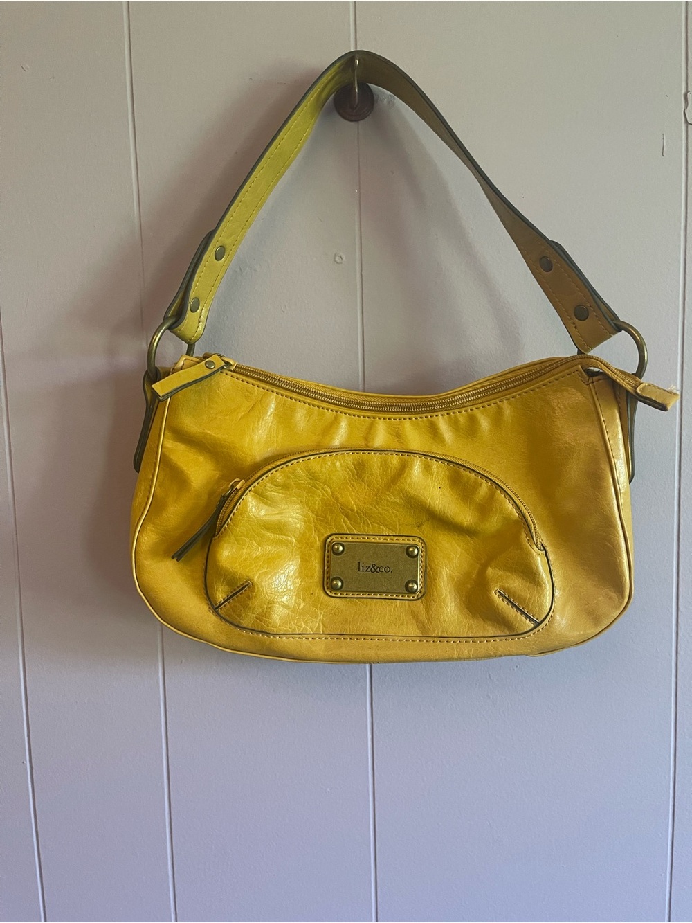 Liz & Me Yellow Leather Shoulder Wristlet